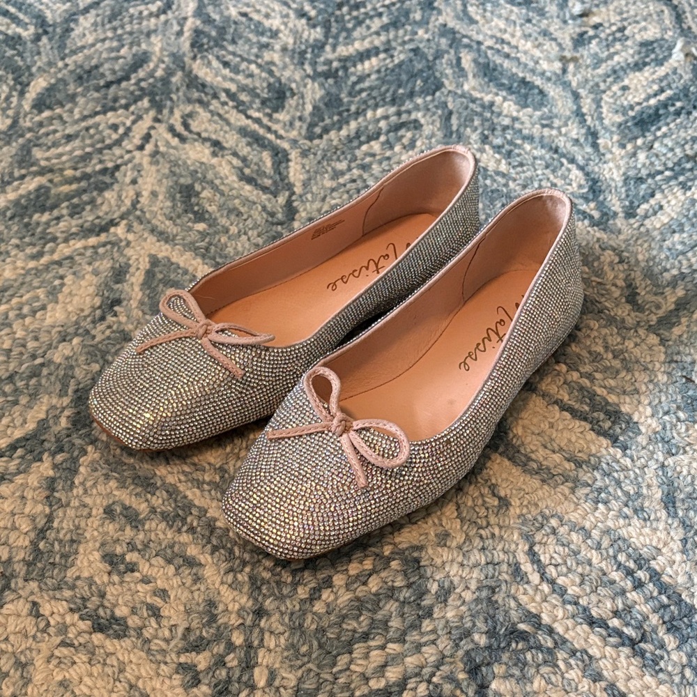 Matisse Sparkly Glitter Flats with Bow - Picture 2 of 3